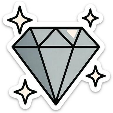 silver colored diamond sticker
