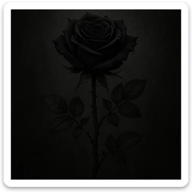 gothic style black rose, dark and elegant sticker