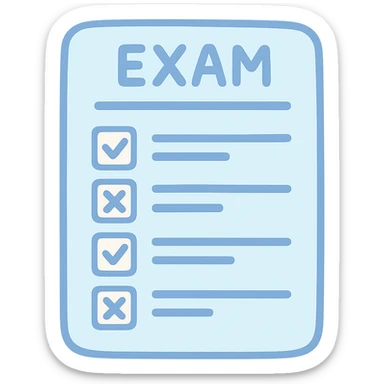 pastel toon style blue exam form sticker