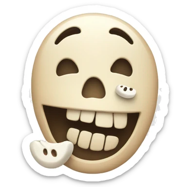 Smiling emoji with bone sticker