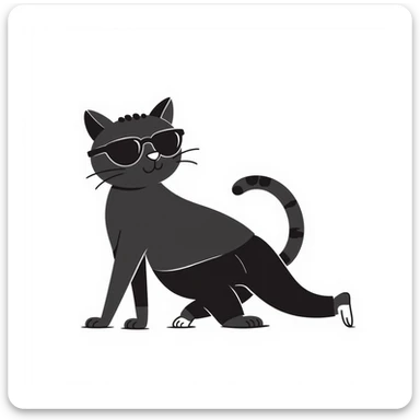 cat wearing sunglasses sticker