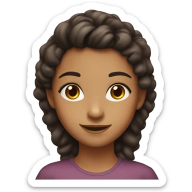 Brunnet girl with brown eyes smiling sticker