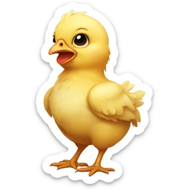 A sad chick (baby chicken) male sticker