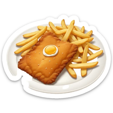 Schnitzel and chips sticker