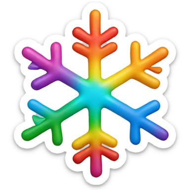 Smiling rainbow snowflake sticker
