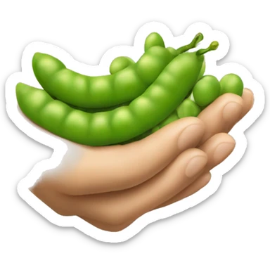Make someone’s hand digging into the edamame but give the edamame a face of discomfort sticker