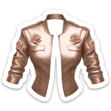 Realistic Isolated open Rose gold military style bolero jacket. sticker