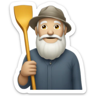 Old man with a shovel sticker