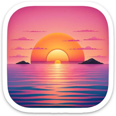 sunset over ocean sticker