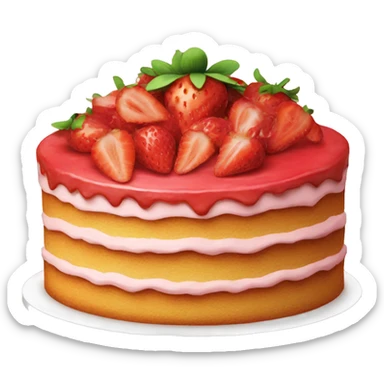 Strawberry cake sticker