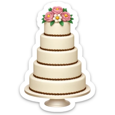 wedding cake white 3 tier sticker
