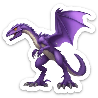 Edgy Purple Digimon-Fakemon-Velociraptor-Dragon-Mecha full body sticker