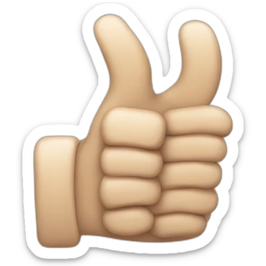 Thumb up but top part cruled like tesak sticker