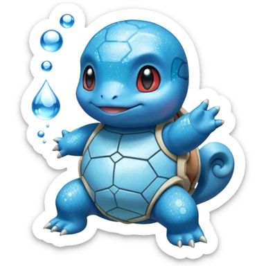 glitter pokemon squirtle sticker