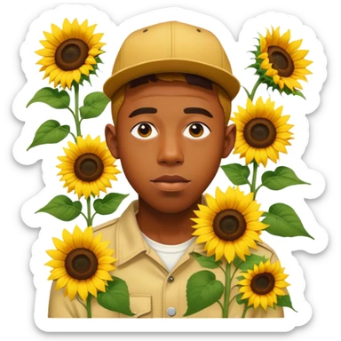 Tyler the creator with sunflowers sticker