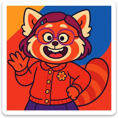 Mei Mei from Turning Red in vibrant toon style illustration sticker