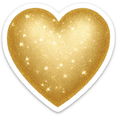 Sparkly heart gold sticker
