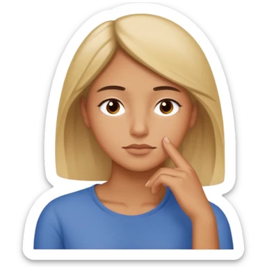 Lean chin on one’s hand sticker