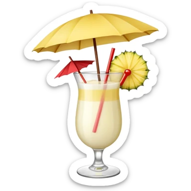 Pina colada mocktail with pineapple and cherry garnishes  sticker