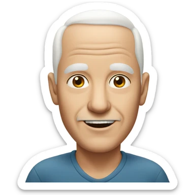 bald white grandpa with no teeth sticker