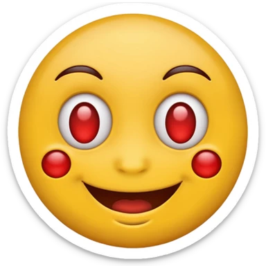 Happy emoji with red veins on eyes sticker