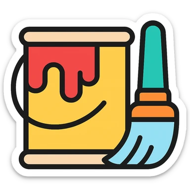 paint category icon for an online store selling paints and preparation materials sticker