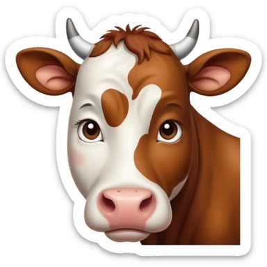 very sad cow sticker