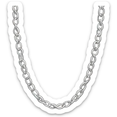 Realistic small feminin silver chain necklace isolated  sticker