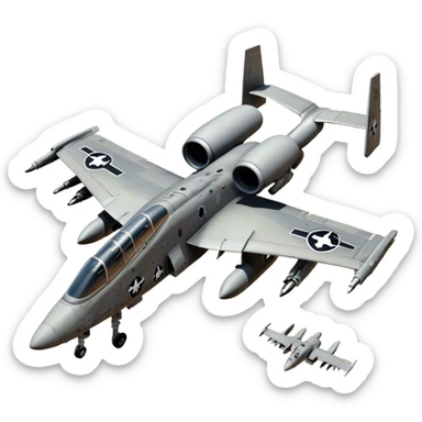 Warthog Jet (A-10 Thunderbolt II) - Fairchild Republic (Model Year: 2022) (Iconic colour: Desert camo) sticker