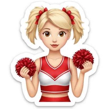 cheerleader girl holding pom-poms sticker