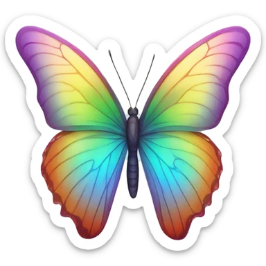 Iridescent glossy rainbow butterfly sticker