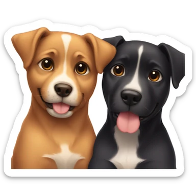 The two dogs were cuddling lovingly sticker