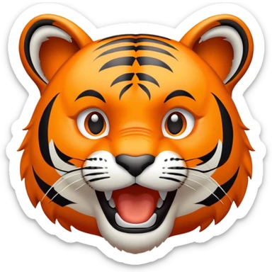 happy excited tiger face for Twitch emote sticker