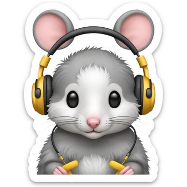 mice wearing headphones sticker