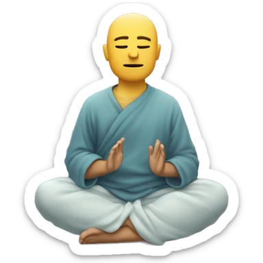 Créez un emoji représentant un sage serein, assis en méditation avec une aura de calme." sticker