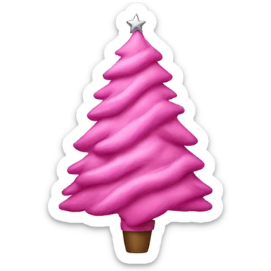 pink christmas tree sticker