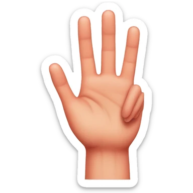 hand with 3 fingers red sticker