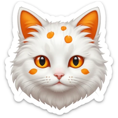 gato blanco con manchas naranjas aesthetic sticker