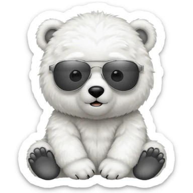 baby Polar bear with sun glassé sticker