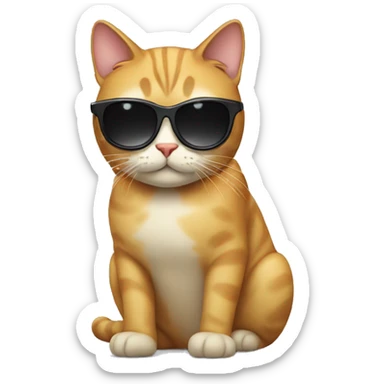 Cat with sunglasses sticker