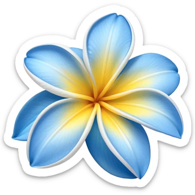 white/blue plumeria sticker