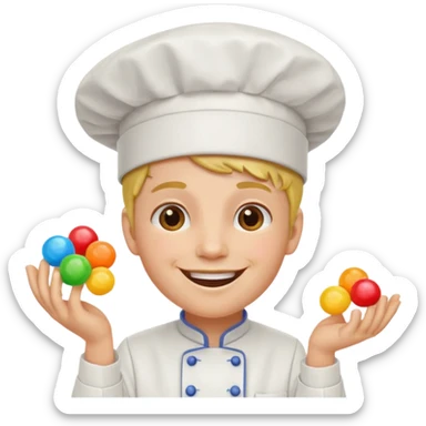 Chef + gumdrop hat,Candy Chefs. sticker