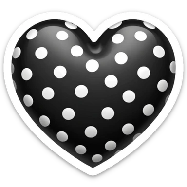 black and white pokadot heart sticker