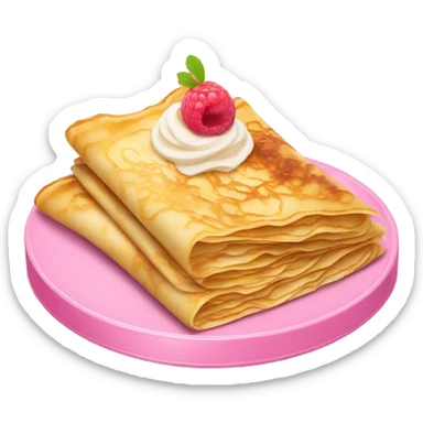 Crepes stacked on a pink plate sticker