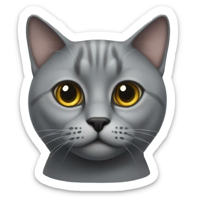 Grey British cat, with round eyes sticker