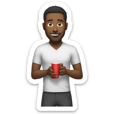 man playing cup pong  sticker