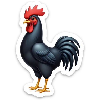 Black rooster sticker