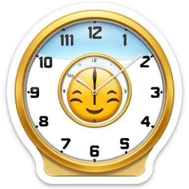 un emoji de un reloj de arena transparente con un circulo en su entorno sticker