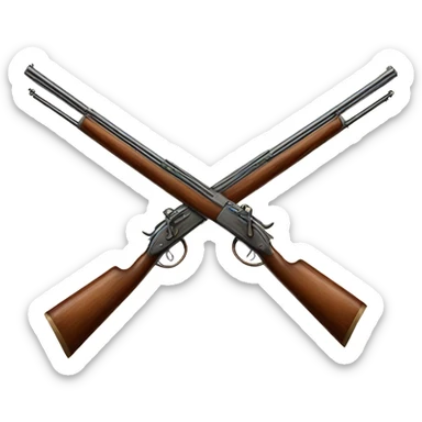 two crossed rifles from the 19th century sticker