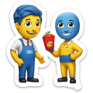 H-E-B buddy and a Walmart uniform buying something from target sticker